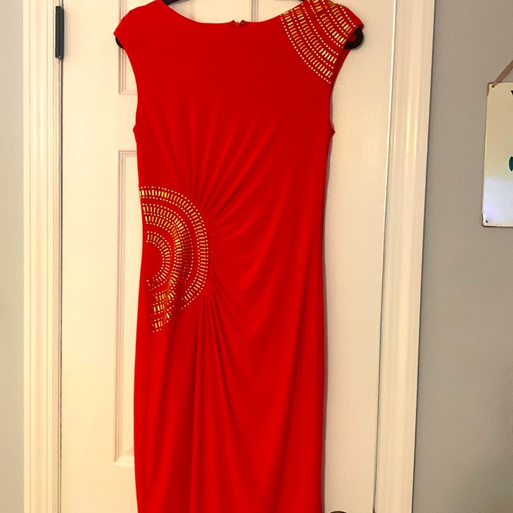 Beautiful Coral Dress 40.5 inches long too to bottom